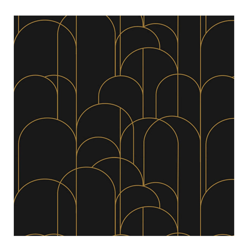 Geometric Wallpaper 17.71 in X 275 in Self-Adhesive Removable Wallpaper Matte Wallpaper Easy to Line, Black