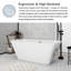 Baignoire de trempage autoportante en acrylique blanc lustré 59 po x 31 po