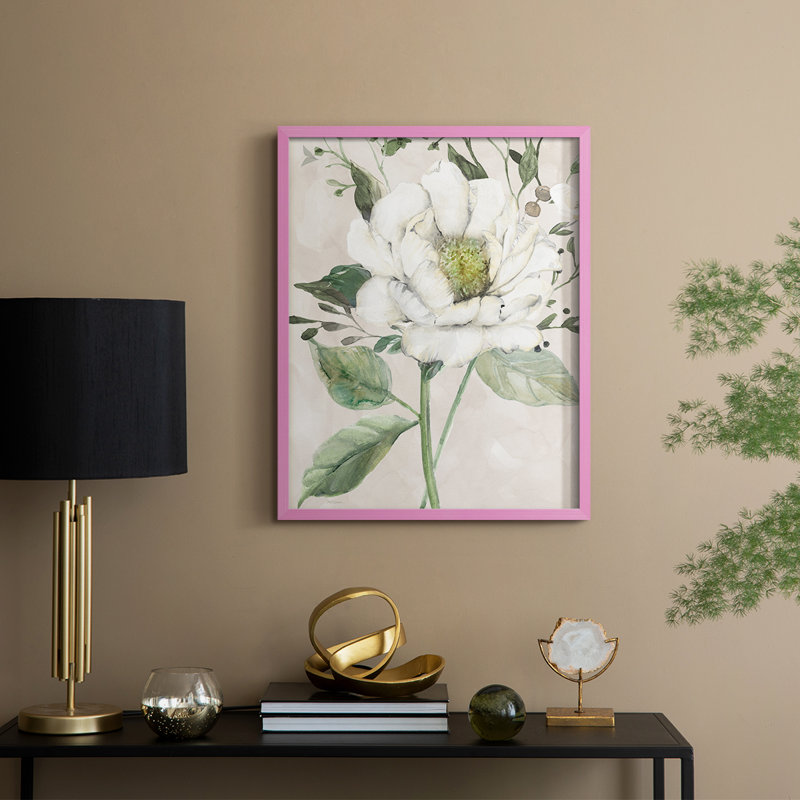«Garden Elegance I», reproduction encadrée - bois massif, H 11 po x l 9 po, Rose