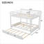 Cadre de lit superposé avec lit gigogne en bois massif blanc avec finition blanche pour petites chambres partagées, style minimaliste épuré
