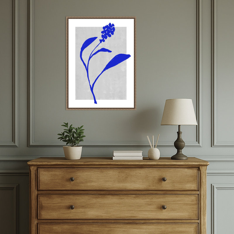 «Azure Blossom Silhouette» par Treechild, impression sur toile encadrée, Sylvie Beaded Dark Gold