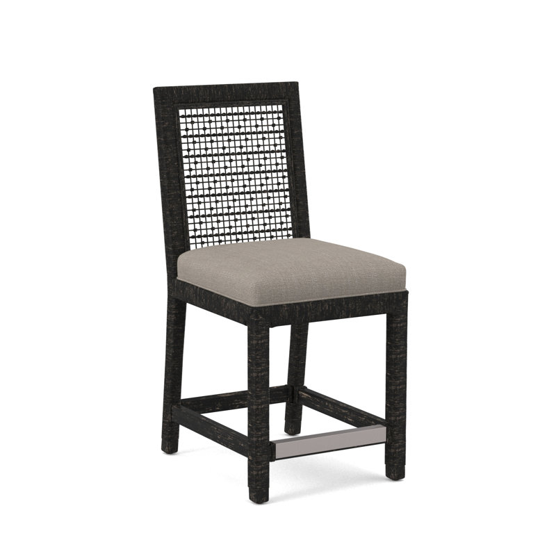 Tabouret de comptoir 24 po Scotia Glinda, Performance de Crypton en pierre; 0884-83, Noir antique