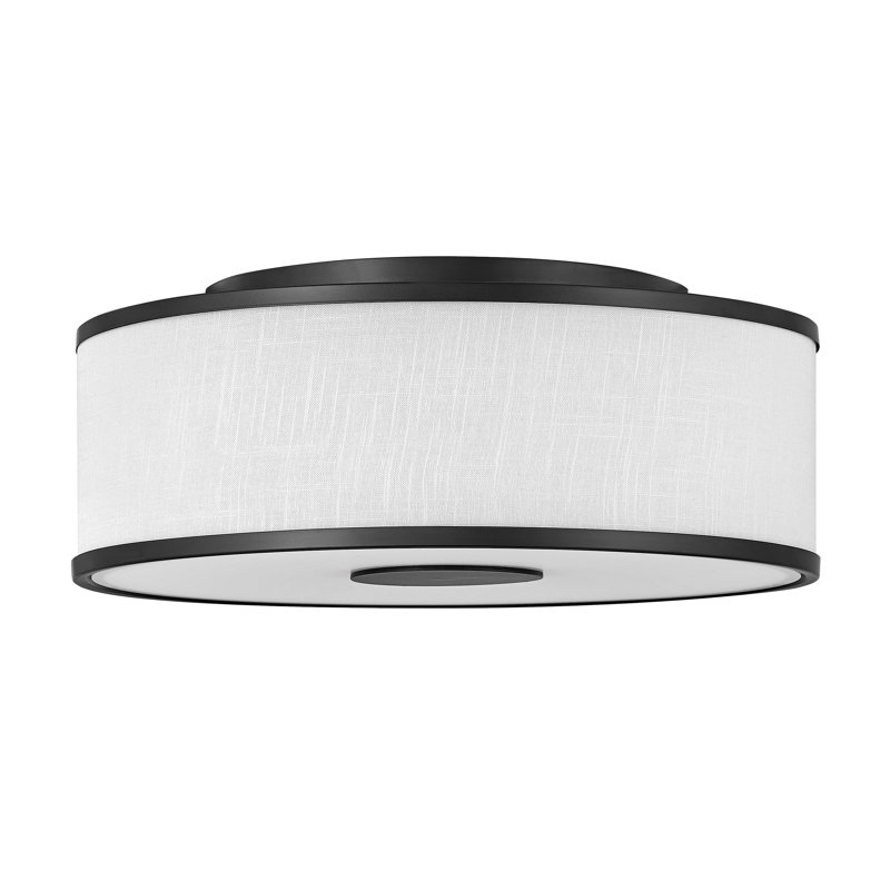 Transitional Brushed Nickel LED Drum Flush Mount Light