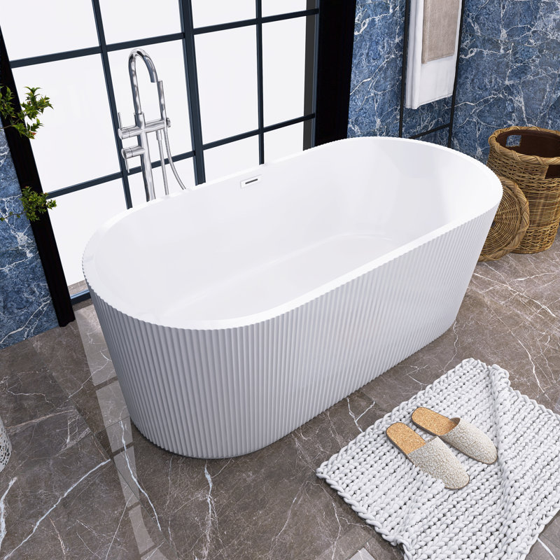 Baignoire de trempage autoportante en acrylique 59 po. X 29,5 po.