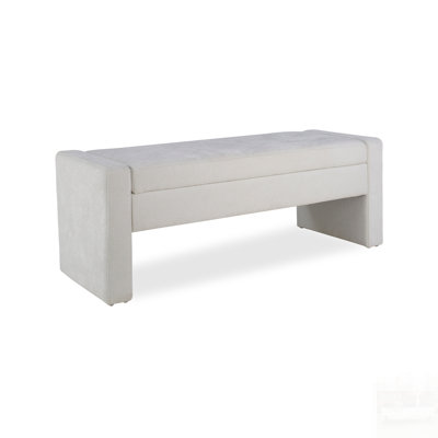 Modern Upholstered Storage Bench With Tufted Seat, Soft Close Hinge, And Large Interior For Bedroom Or Living Room