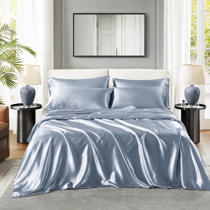 Drap-housse pour grand lit 6 pièces Blue Luxury, Bleu