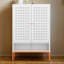 Armoire à chaussures de rangement flexible, portes doubles grillagées avec tablettes amovibles et base surélevée pour une meilleure ventilation-980279972