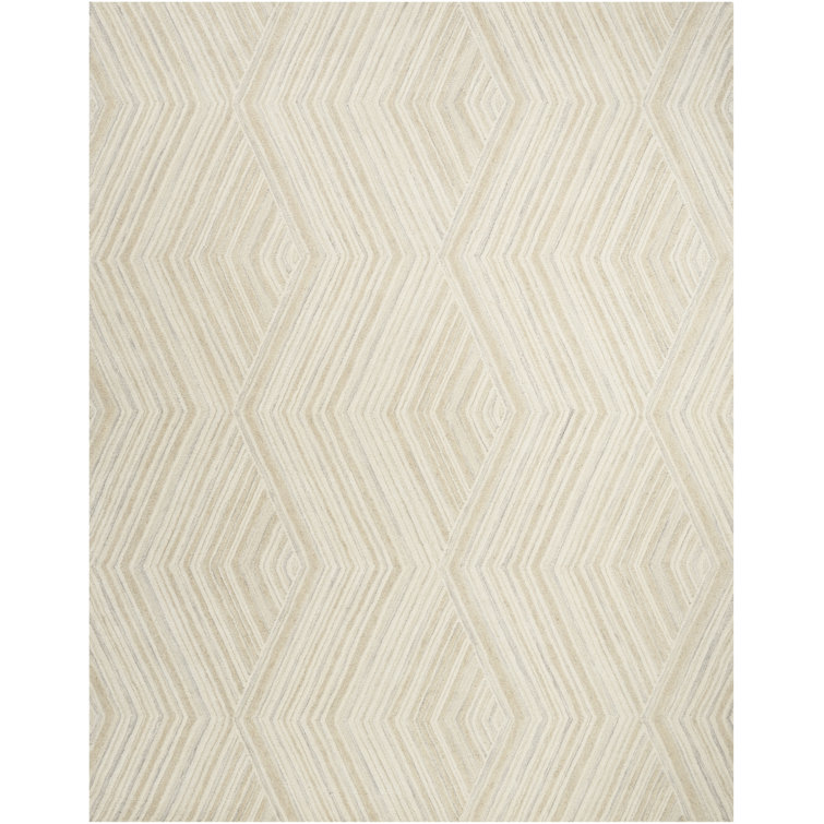 Ebern Designs Atyana Ivory Modern Indoor Wool Rug