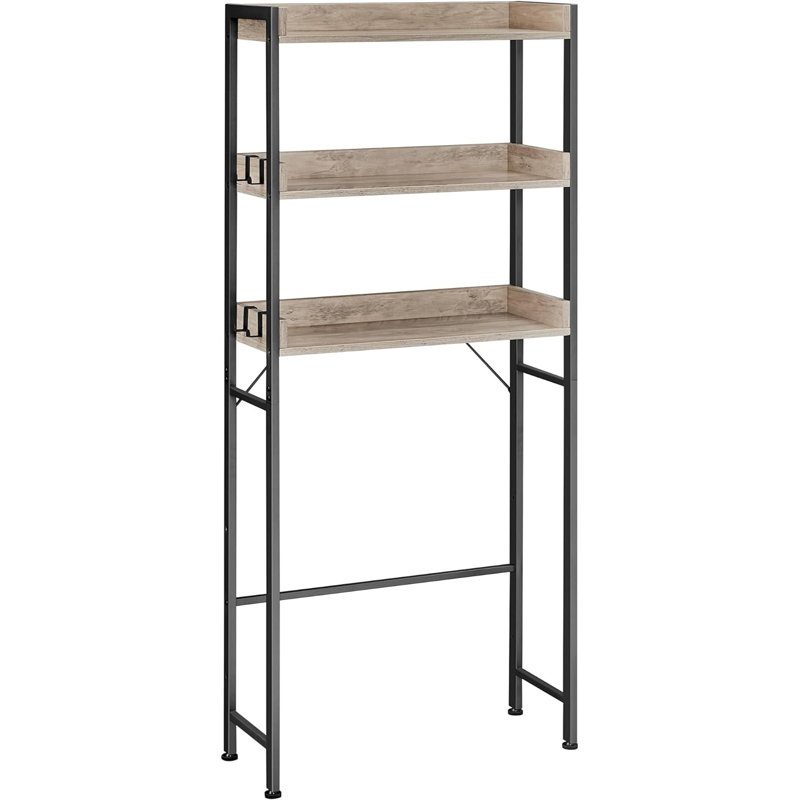 Mistry Freestanding Over The Toilet Storage, Greige/Black