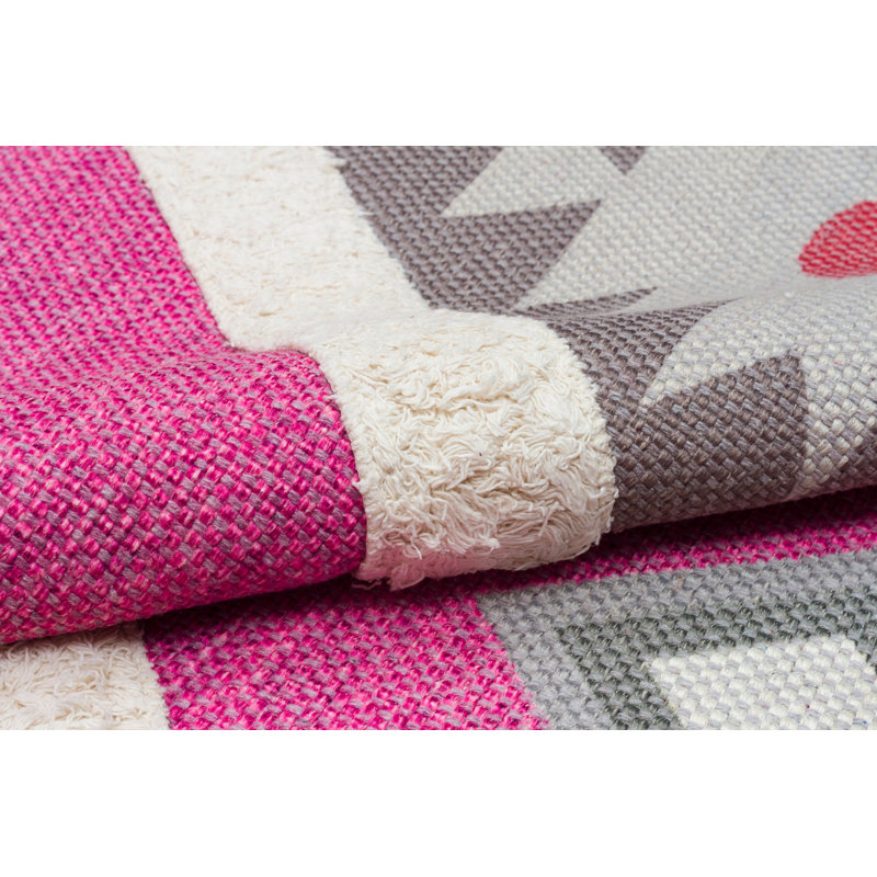 Tapis intérieur / extérieur rectangulaire en coton Iyleen, Tapis de couloir 2 pi 7 po x 4 pi 11 po