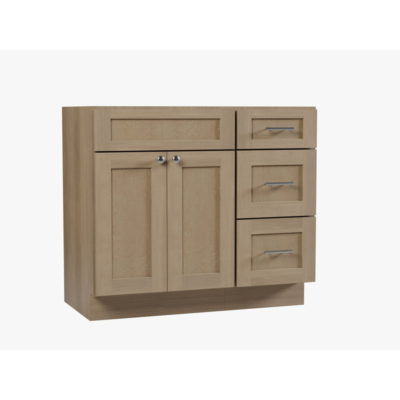 Meuble-lavabo simple 39 po avec tiroir Disar, Chêne naturel