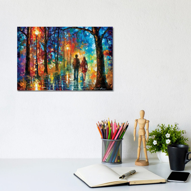 «Love in the air» par Leonid Afremov - reproduction d'art, Pas de tapis, Toile tendue, H 8 po x l 12 po x P 0,75 po