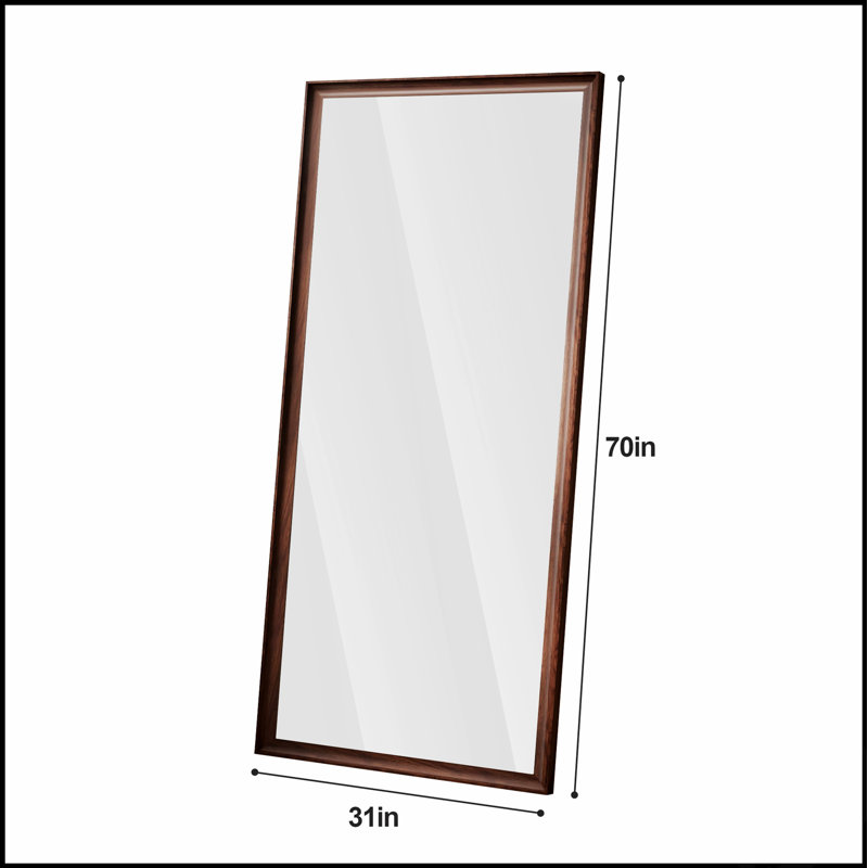 Miroir de plancher 70 po x 32 po avec structure en bois artificiel durable, élégant et polyvalent pour les espaces modernes