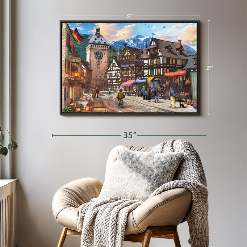 «German Market Town», reproduction sur toile, H 31 po x l 21 po