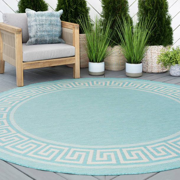 Sol 72 Outdoor™ Abington Flatweave Aqua Indoor/Outdoor Rug & Reviews ...