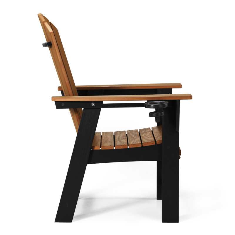 Chaise Adirondack Featherstone, noire, Noir / ton de bois