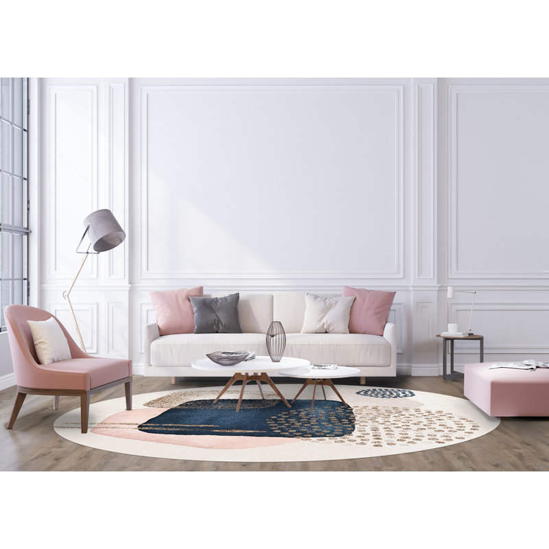 Bastoam Vinyl Machine Printed Area Rug, Round 180cm