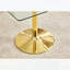 Table de salle à manger minimaliste avec base en métal à colonne unique, idéale pour les espaces compacts et une utilisation polyvalente.-130198909