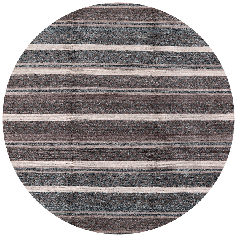 Tapis brun / gris Kropf, Rond 7 pi