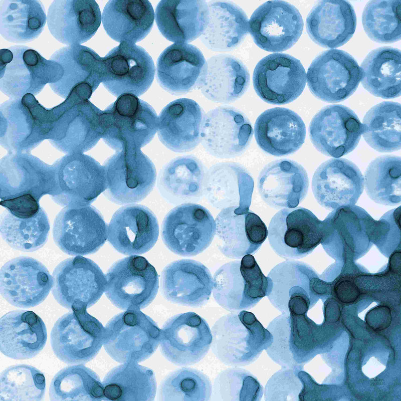 Kanari Square II, H 20 po x l 20 po, Indigo