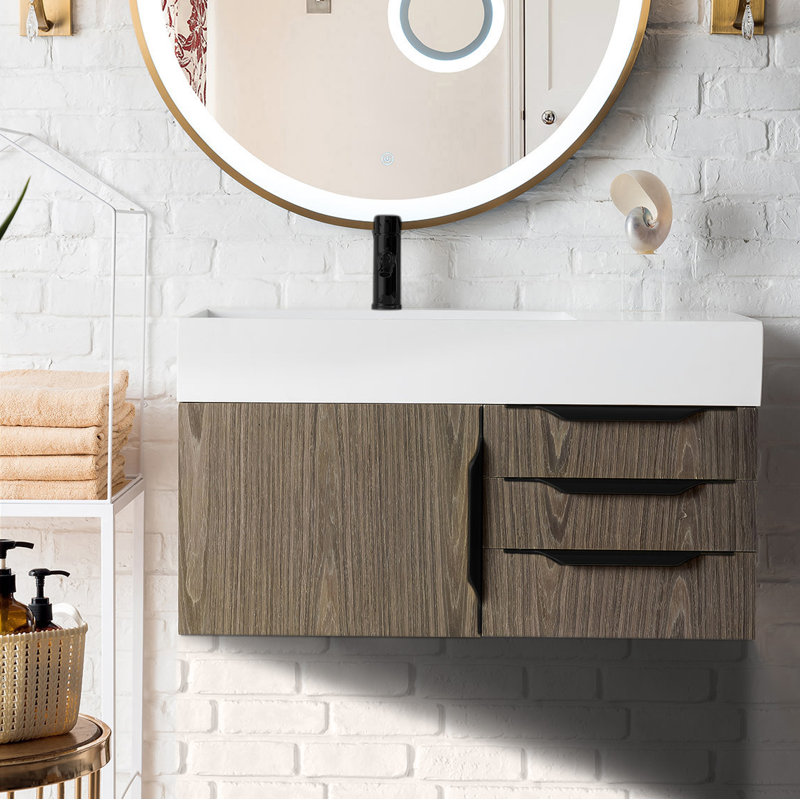 Mercer Island 36'' W Single Vanity, Matte Black, Ash Gray, Glossy White