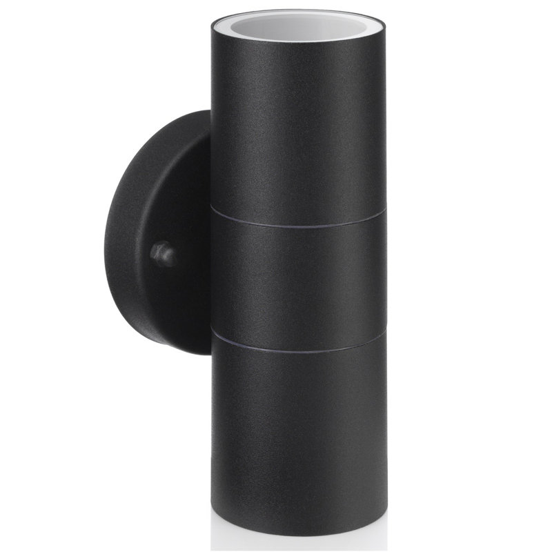 Fyfe 2 - Bulb Outdoor Flush Mount, Black, 16.3cm H x 8.5cm W x 9cm D