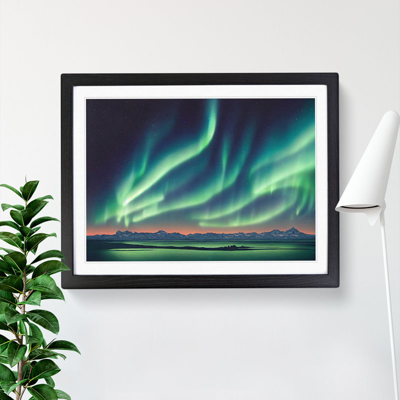 Joyous Aurora Borealis - Framed Print, Black, 46cm H x 64cm W x 2cm D