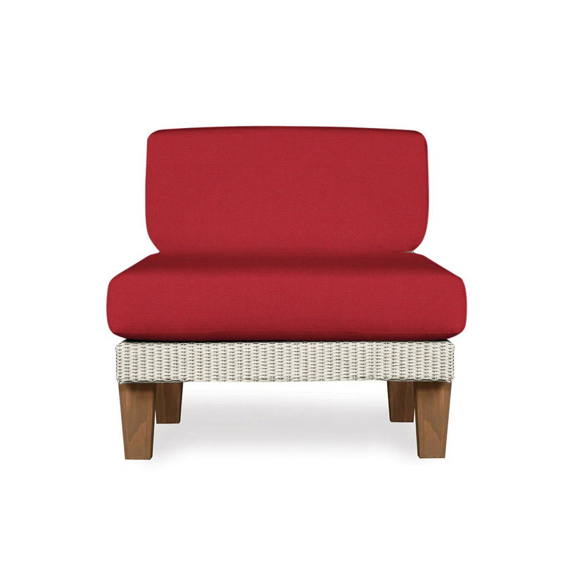 Catalina Outdoor Teak Lounge Chair, Beach Navy, Linen