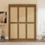 Armoire de lit en bois massif avec rotin Murphy-86545722-86545723