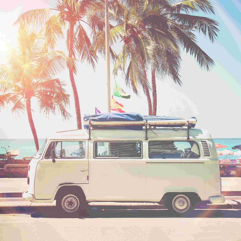 Camper Van - photographie, H 12 po x l 12 po, Non, Toile tendue