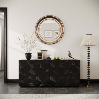 Modern 4-Door Accent Sideboard With Spacious Storage And Anti-Dumping Design, Perfect For Kitchen And Living Room Decor