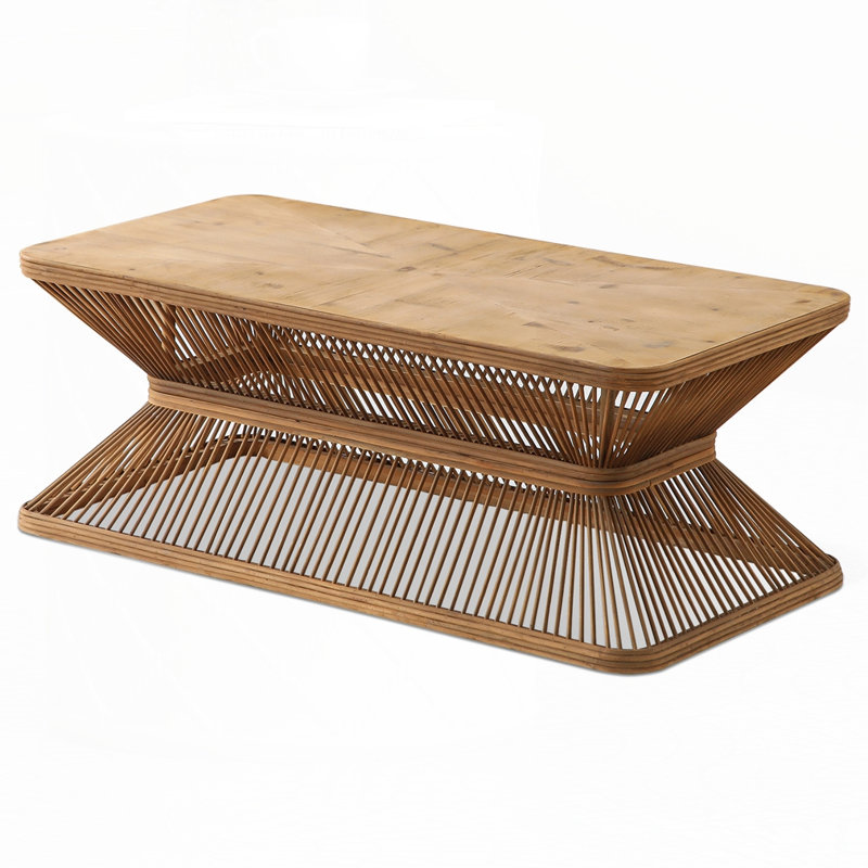 43.3" Rectangular Wood Coffee Table