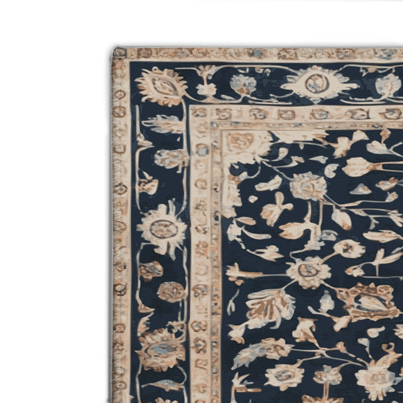 Tapis turc intérieur et extérieur bleu, Rectangulaire 8 pi x 10 pi