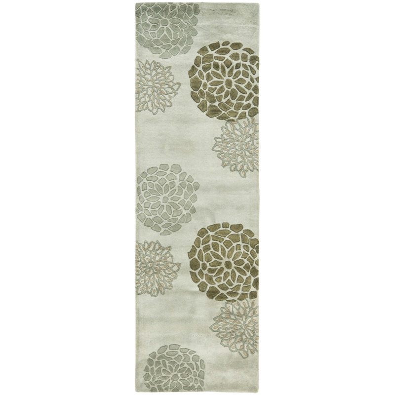 Soho Hand Tufted Wool Floral Rug, Runner 2'6" x 14'
