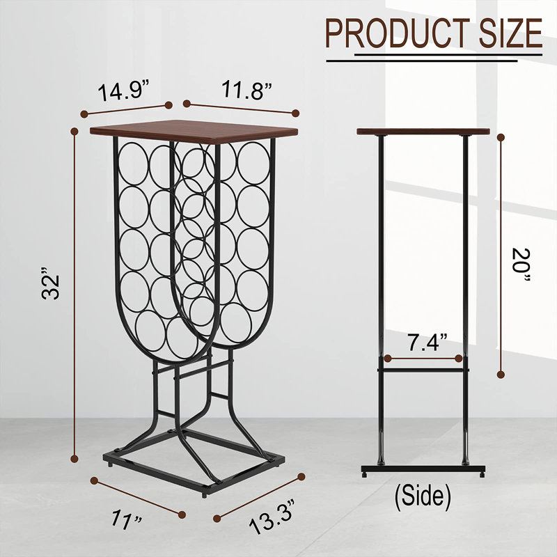 Allyzon 14 Bottle Floor Wine Bottle Rack in