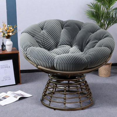 Fauteuil d'appoint moderne et ergonomique, pivotant en acier Papasan pour la maison et l'extérieur