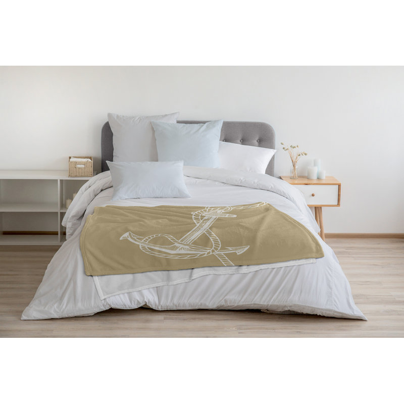 Couverture en molleton Anchored, L 60 po x L 80 po, Taupe