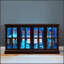 Vitrine à DEL rétro à 4 portes - portes en verre, tablettes réglables en verre, dossier en acrylique, poignées en métal-1029014721