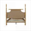 Queen Size Solid Wood Bed Frame with Turned Legs Camel Oak Finish for Master Bedroom