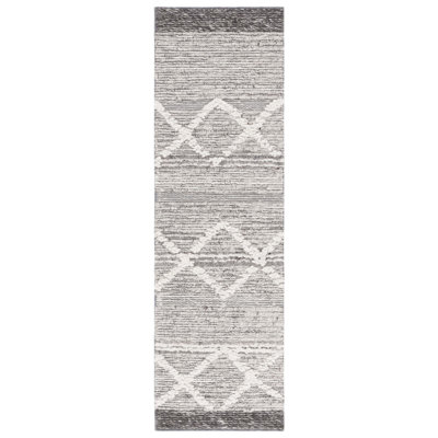 Tapis géométrique en laine / coton tissé à la main Benyam