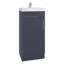 Meuble-lavabo moderne avec lavabo en résine, solution de rangement pour l'organisation, finition blanc bleu, bois d'ingénierie, largeur de 15,7 po, hauteur de 34,6 po, conception compacte au sol de 13 po, profondeur de 12,93 po,