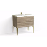 Avila 36" W Freestanding Single Bathroom Vanity with Dean Leg