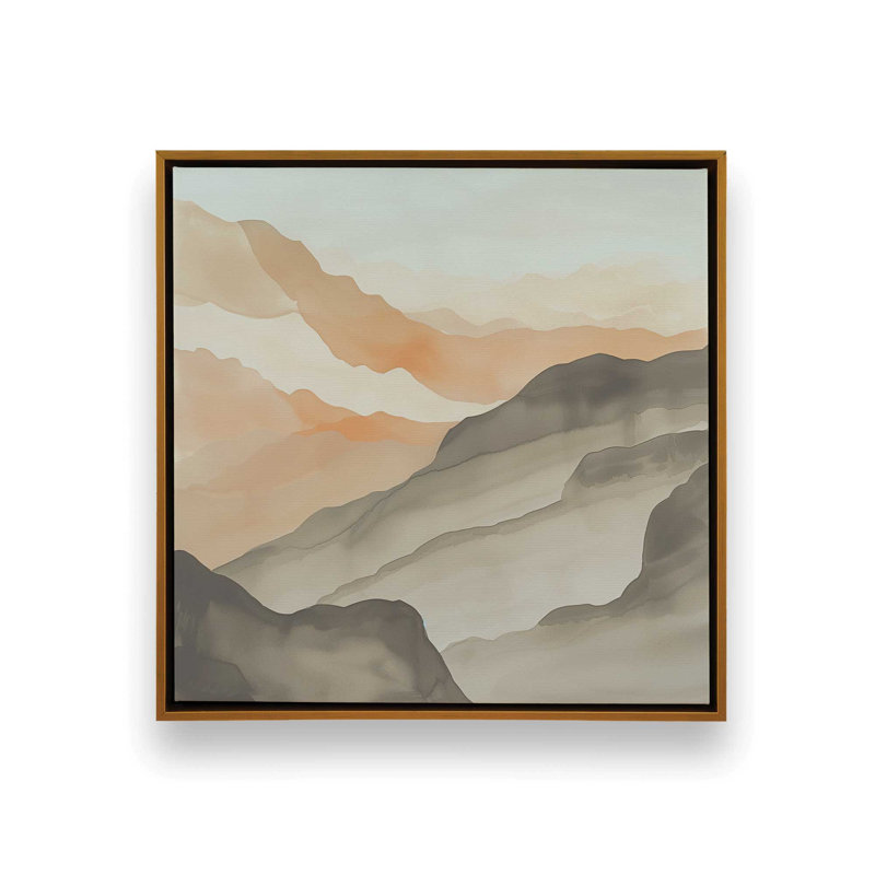 Amber Horizons I, reproduction sur toile tendue, H 32,75 po x l 32,75 po x P 1,75 po, Cadre flottant or poli