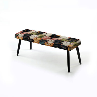 Nochum - Animal Print Upholstered Black Bench