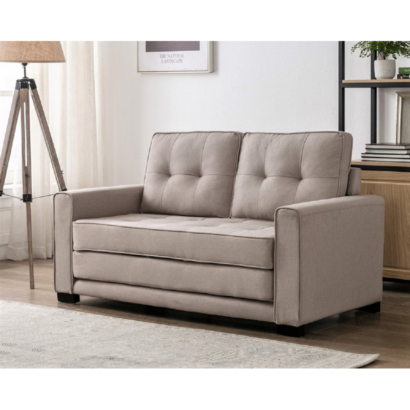 Lizeth Upholstered 58'' Loveseat, Beige