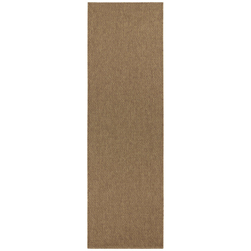 Flatweave Brown Rug, Runner 80 x 500 cm