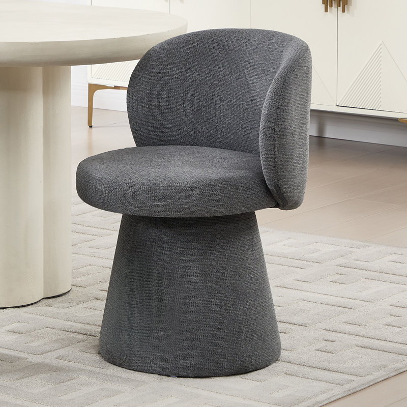 Chaise pivotante rembourrée avec dossier, Gris