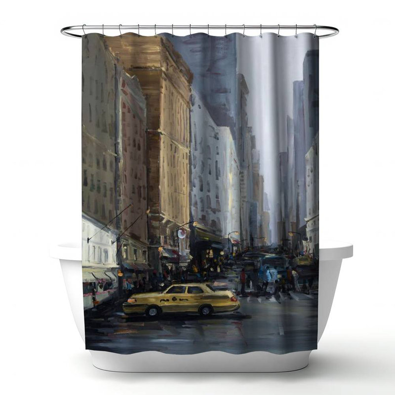 Shower Curtain CI373 – Polyester Shower Curtain, Dye Sublimation Print, 71" W × 74" L