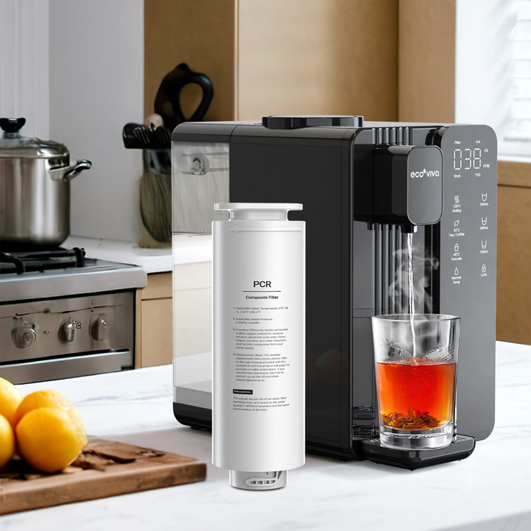 MATE4 UV Countertop Water Filter 7 Stages Instant Hot RO Water Filtration System 4 Temperature Options, 3:1 Pure to Drain, TDS & Filter Life Monitor