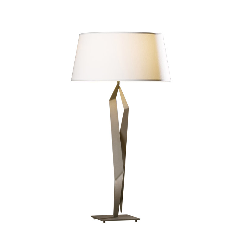 Facet 33.7" Standard Table Lamp, Natural Anna, Dark Smoke